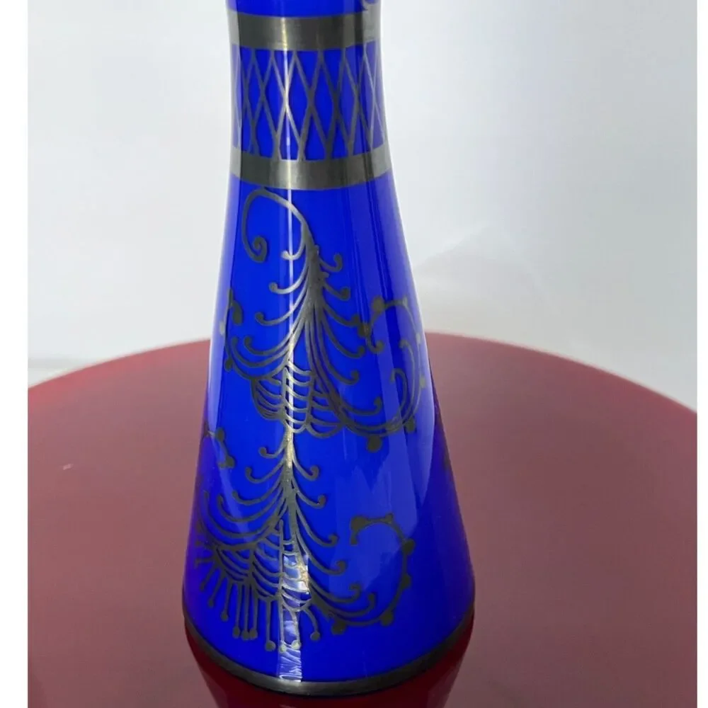 Vintage Cobalt Blue Glass Vase 12